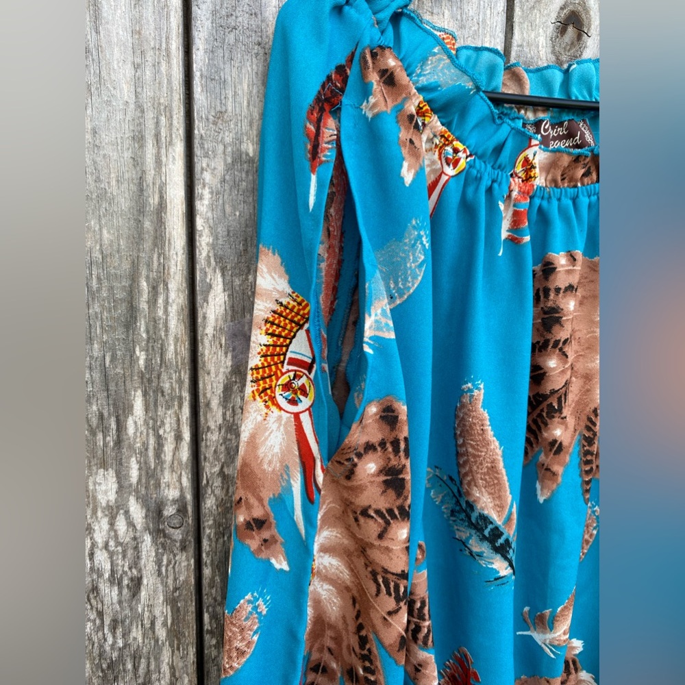 Cowgirl Legend Large Indian Headdress Long Top. Western Cowgirl Rodeo - Picture 2 of 9
